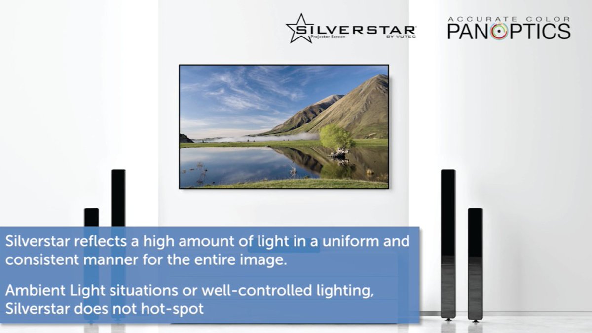 Silverstar Projector Screens Shows Vivid Bright Colors Why Doesn't It Hotspot?
Watch video:  youtu.be/LjEaml1Pric

#hometheater #hometheatersystem #hometheaterdesign #HOMETHEATRES #vutec #silverstar #projector #projectorscreen