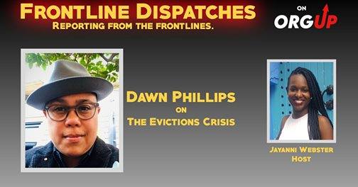ourcityRTTC's tweet photo. ⚡️ TODAY TODAY TODAY ⚡️ @ 4pm PT / 7pm ET! Tune into Jayanni Webster interviewing Dawn Phillips on #FrontlineDispatches about the current eviction crisis &amp; our movement to #CancelRent and defend our homes! 💫 Join the magic here:  https://t.co/7tkeYKdFFz https://t.co/DybsqtLWW3