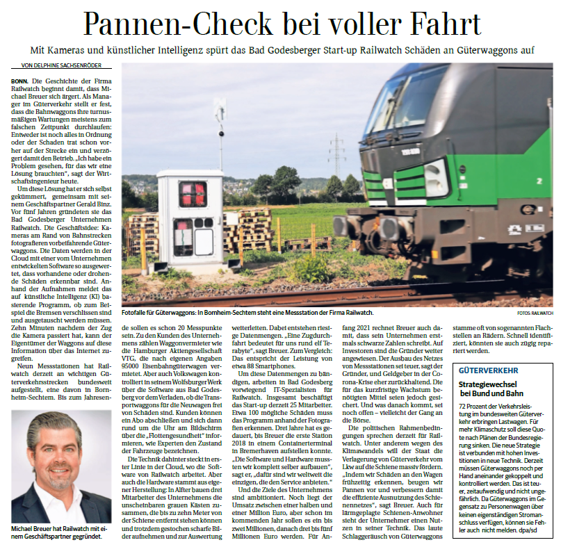 Heute ist Bergfest! 😃
Die erste Hälfte ist geschafft. 🥳

Für die Restwoche haben wir einen spannenden Artikel aus dem General Anzeiger Bonn für Sie!

Viel Spaß beim Lesen: rail-watch.com/fileadmin/user…