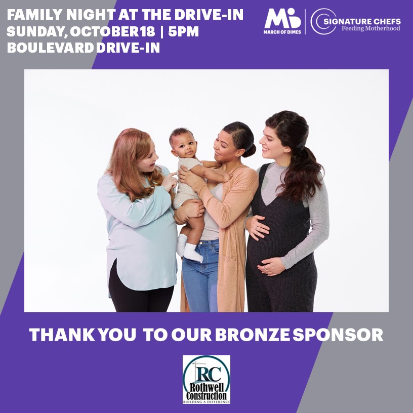 A special thank you to our Bronze Sponsor, Rothwell Construction. With your generosity March of Dimes supports moms through every stage of the pregnancy journey - even when everything doesn’t go according to plan.  bit.ly/36w1D2a