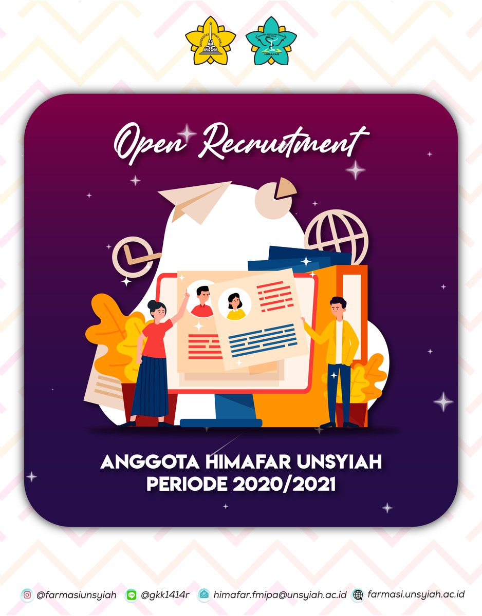 himafarusk's tweet photo. [OPEN RECRUITMENT]

Are You Ready To Be A Changemaker?

Hallo #farmasismuda !!!

Dalam rangka pergantian kepengurusan himpunan, maka HIMAFAR kembali membuka pendaftaran bagi #farmasismuda yang ingin bergabung dalam kepengurusan Himpunan Mahasiswa Farmasi (HIMAFAR) 2020/2021 https://t.co/fDR2zoHSWW