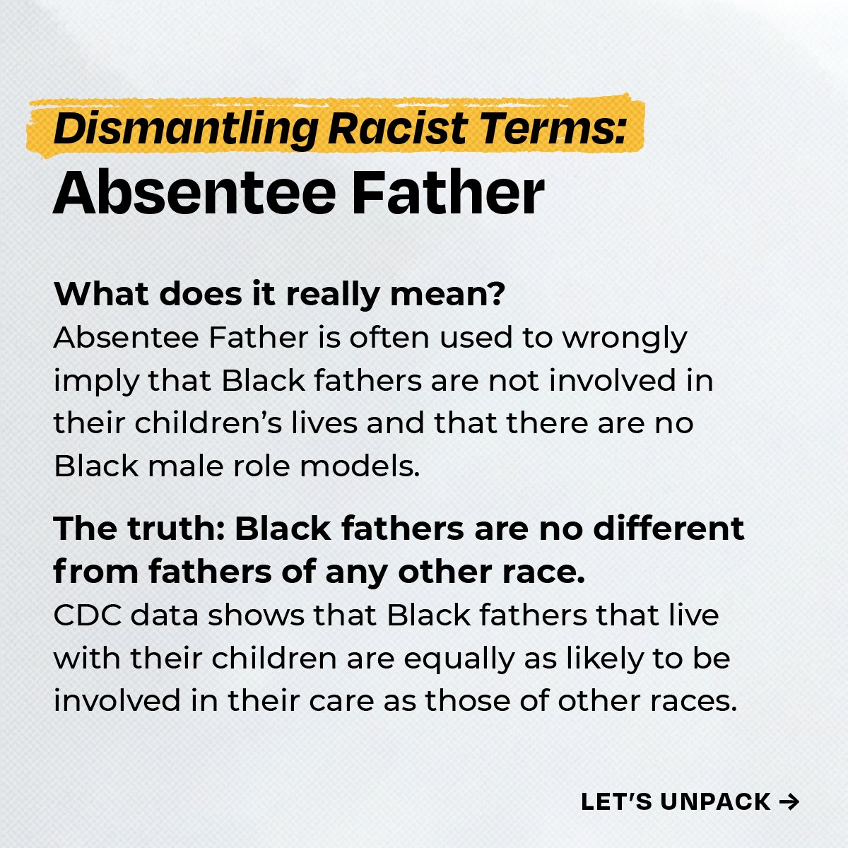 We’ve had enough of the dog whistles. COC +  @FamilyStory are teaming up to challenge harmful narratives about  #BlackFamilies. Today, it’s time to remove “absentee father” from the narrative. Read 'Changing the Narrative About Black Families.'  https://colorofchange.org/narrativepower/ 
