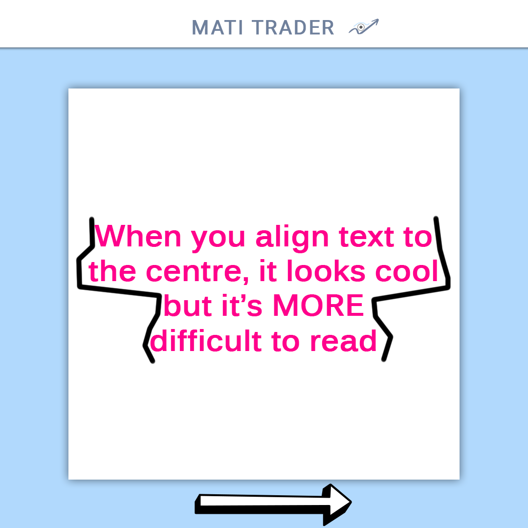 timonr's tweet photo. Big Marketing tip of the day - Never align to the centre. #marketingtip #marketing101 #marketinglesson #writing #writers https://t.co/jRDxj8BED1