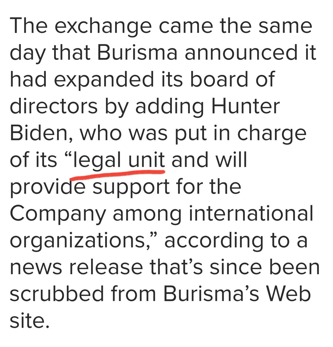 15)Hunter was unofficially on Burisma's Board way back in April 2014 according to multiple reports.Now he officially jumps in and head up the "legal unit" supporting international organizations