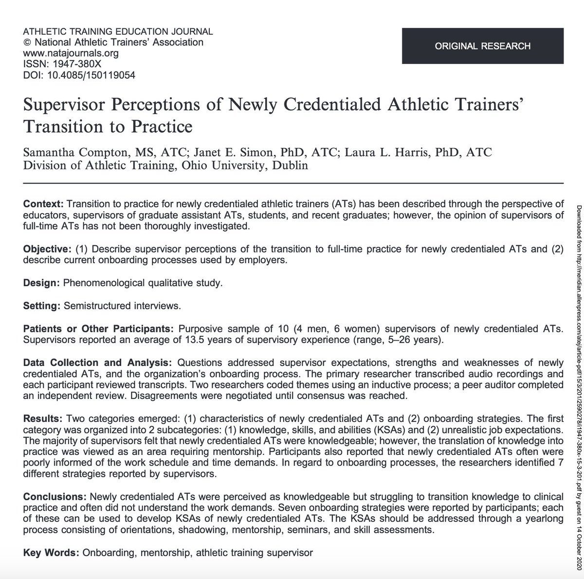 Athletic Training Education Journal tweet media