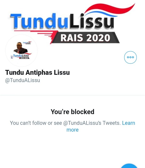 Janeth_Lowasa's tweet photo. Tundu Lissu kaniblock. Sijui nn sababu. Labda ndiyo akili za kibeberu hizi https://t.co/uKwI3pDoVg