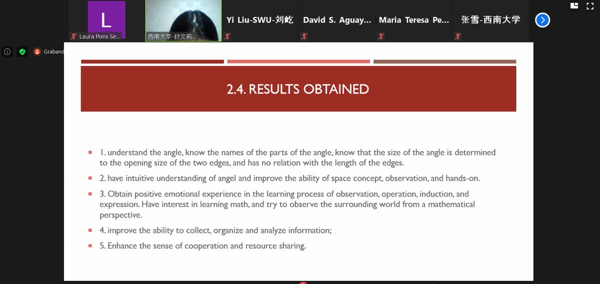 TeachersKeyCom's tweet photo. #WenliShu presents some of the results obtained through the implementation of the #competencebasedapproach with her year 2 primary students. 

#TKCOMfinalconference
#ErasmusDays2020
@Erasmus_Project @EUErasmusPlus @EducacioUB @ire_ub https://t.co/jfKPnProgP