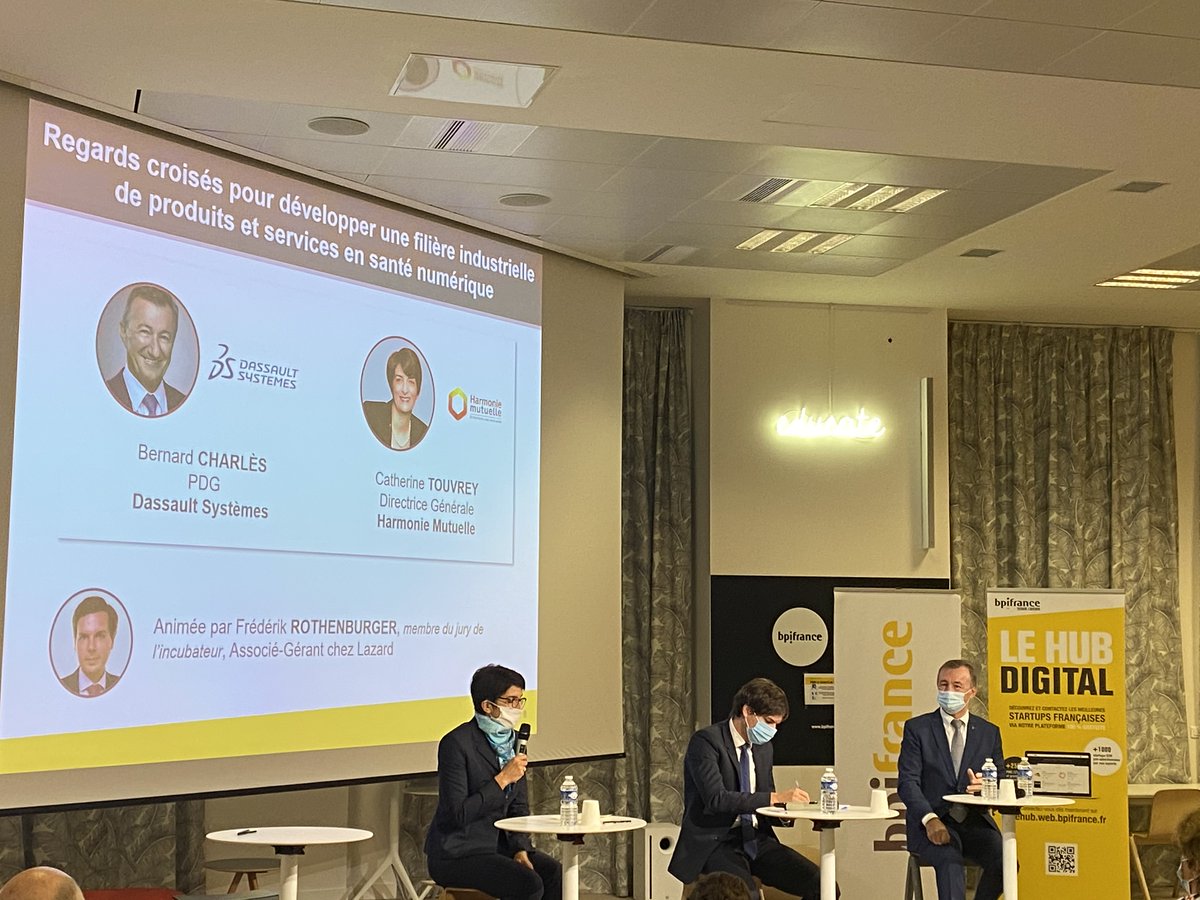 hmutuelle's tweet image. Catherine Touvrey, directrice générale d'Harmonie Mutuelle, était aux côtés de @BPIfrance pour présenter un plan d'action de solutions innovantes dans la #santénumérique ! La mutuelle contribue ainsi à la transformation du système de soins français #esante @NicolasDufourcq