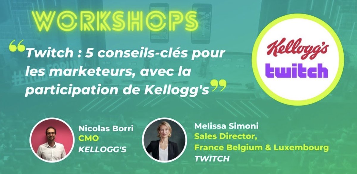 eloisebussy's tweet photo. 3ème #workshops du #HUBFORM
Je rejoins la discussion entre @melissa_simoni, Director sales @TwitchFR et @nicolasborri, CMO @Kelloggs_fr
#MBADMB @MBADMB @HUBInstitute https://t.co/nw9fT5Lbwz