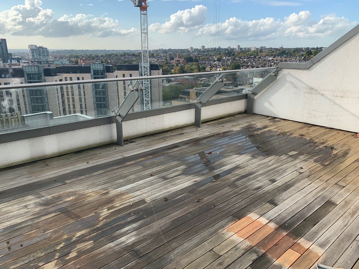 NatashaBDoc's tweet photo. Day 1 of roof terrace refurb - sanding and staining to come with @hardknoxflooring
#dontrain #terrace #WFH https://t.co/UAVL3WQ05N