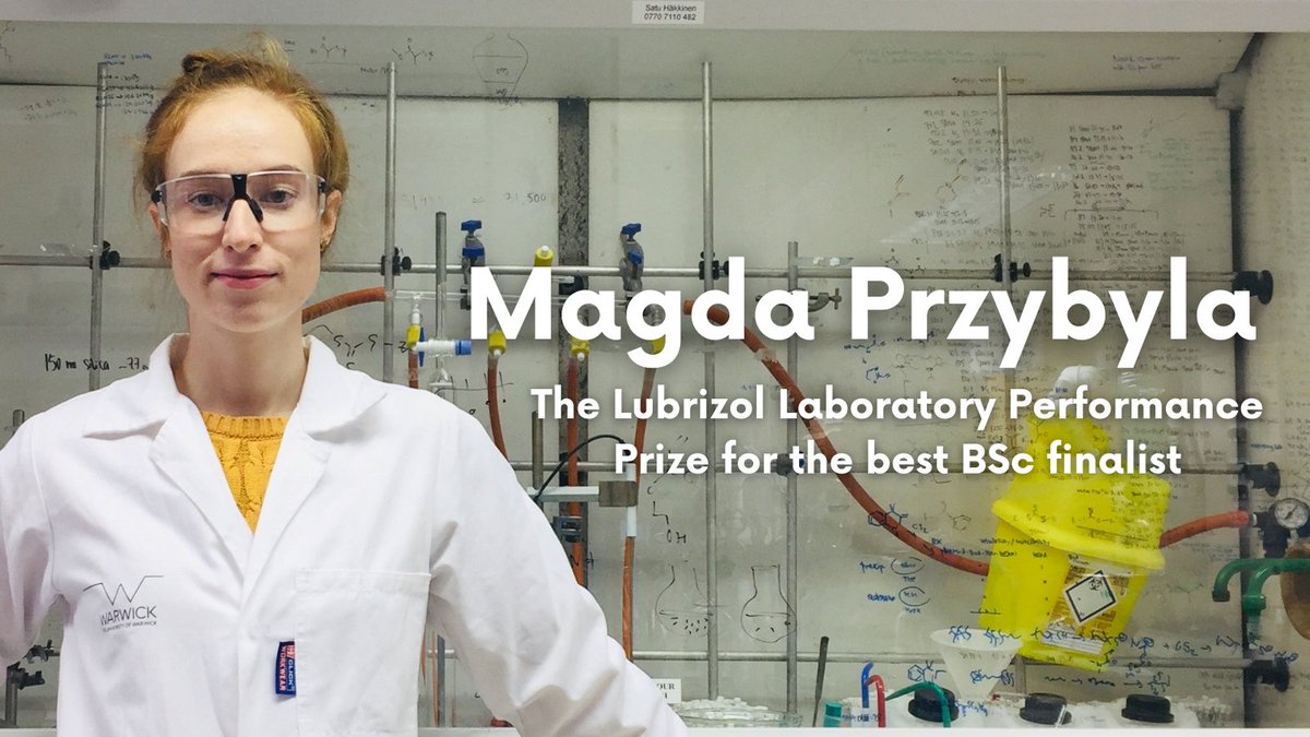 During the summer, we held a virtual prize giving ceremony where we recognised our highest performing finalists. Amongst the winners was @magda_przybyla, who secured The Lubrizol Laboratory Performance Prize. (1/4)