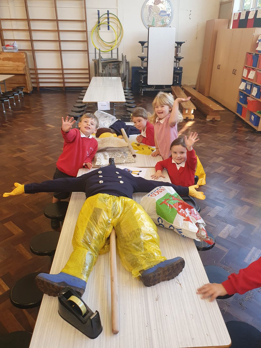 MayalsSchool's tweet photo. Our Reception class busy making a Sam Tân Scarecrow for Shwmae Day! #Maycrafts #shwmae #samtân #firemansam #welshhero https://t.co/vwwESBzfgJ