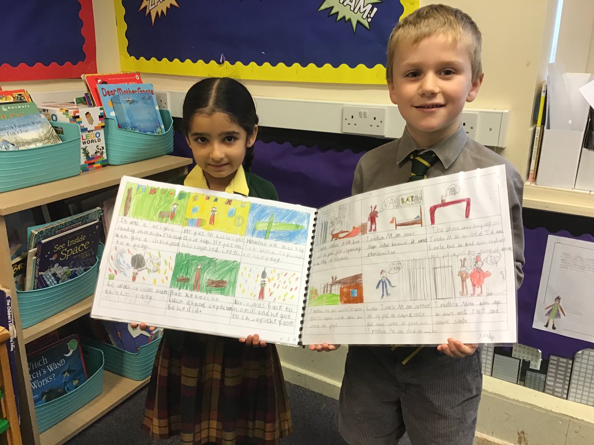 BirchfieldSch's tweet image. Mrs Shaw is very proud of all her Year 2 stars who have created an outstanding superhero comic book this week. 👏#birchfieldfamily #allroundeducation #year2learning