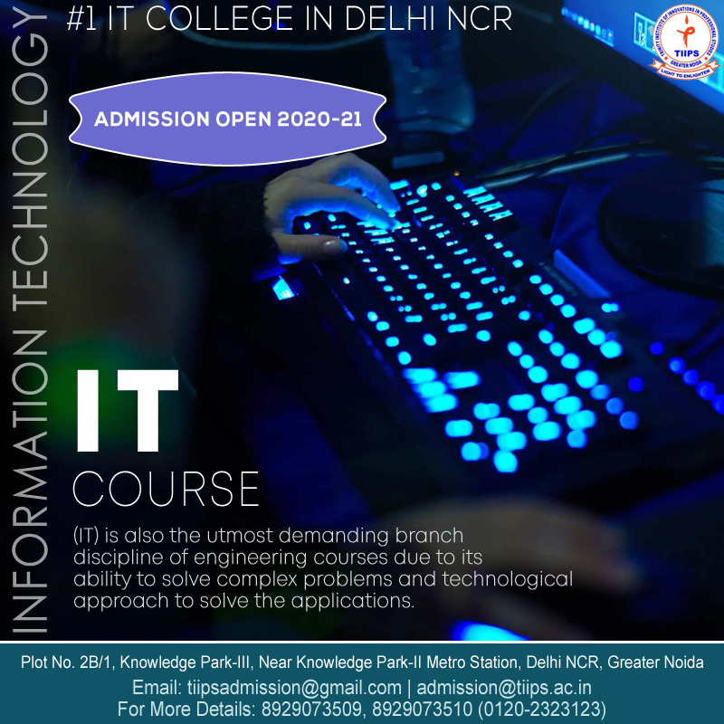 TIIPS2's tweet photo. #IT is also the utmost demanding branch discipline of #engineering #courses due to its ability to solve complex problems and technological approach to solve the applications. https://t.co/gHIYEsuEz7
#informationtechnology #ITdegree #ITcourse #admissionopen2020 #education #TIIPS https://t.co/PLltnos4i2