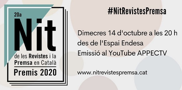 EditorialGrao's tweet photo. Avui el sector de les revistes i la premsa en català celebrarem la 20a #NitRevistesPremsa que es podrà seguir al canal de Youtube de @revistesappec.
A les 20h al https://t.co/T8CwNXco46 https://t.co/E6pErmuKkq