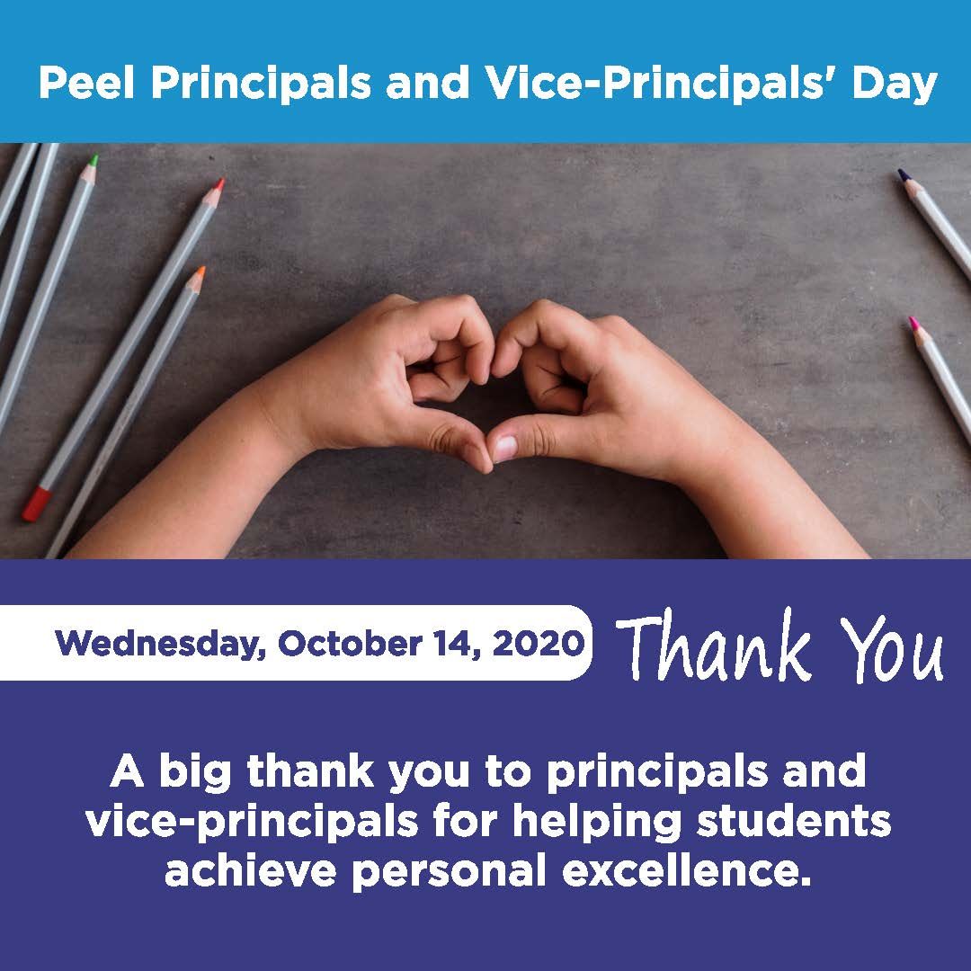 PeelSchools's tweet image. Today on Peel Principals and Vice-Principal&apos;s Day, let&apos;s say a big thank you and show our appreciation for their support in helping to ensure that all students can reach their full potential.