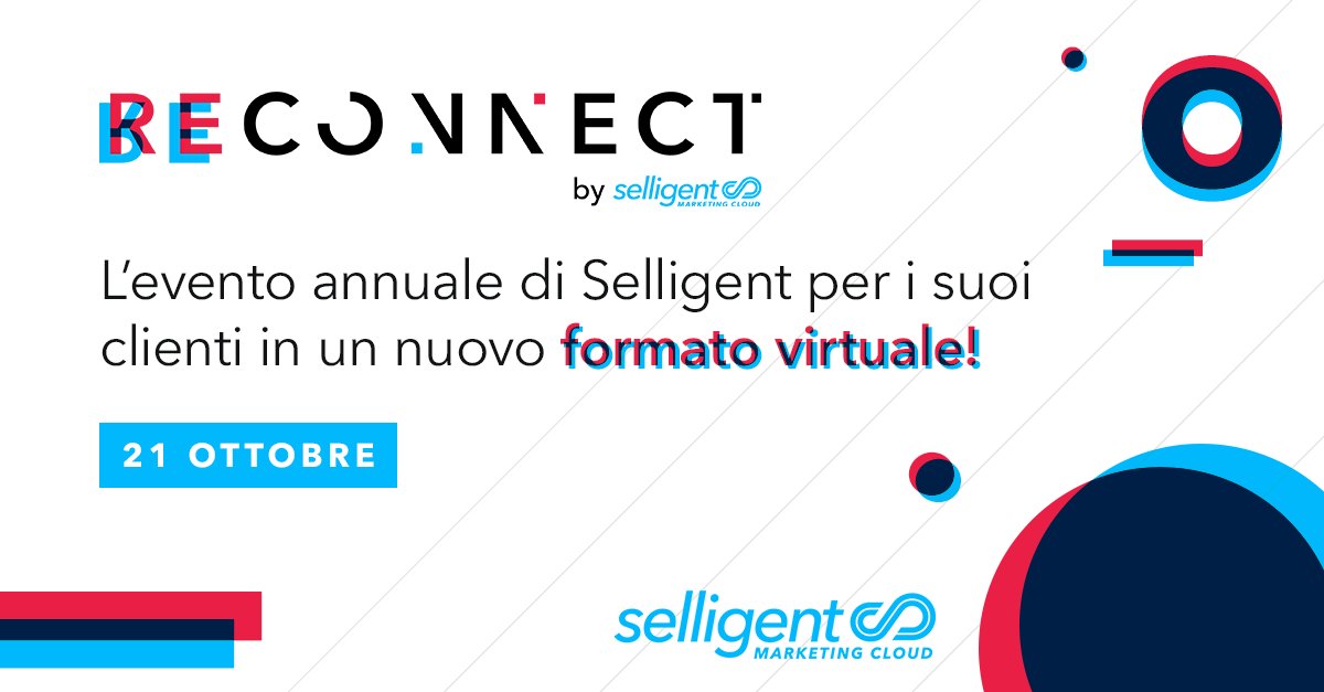 Manca una settimana alla tappa italiana di #Reconnect20! Un evento dedicato all'innovazione nel #marketing, con esempi pratici di #applicazioni tecnologiche, diverse sessioni interattive e le ultime novità di prodotto. Registrati qui: bit.ly/3nK3U06
