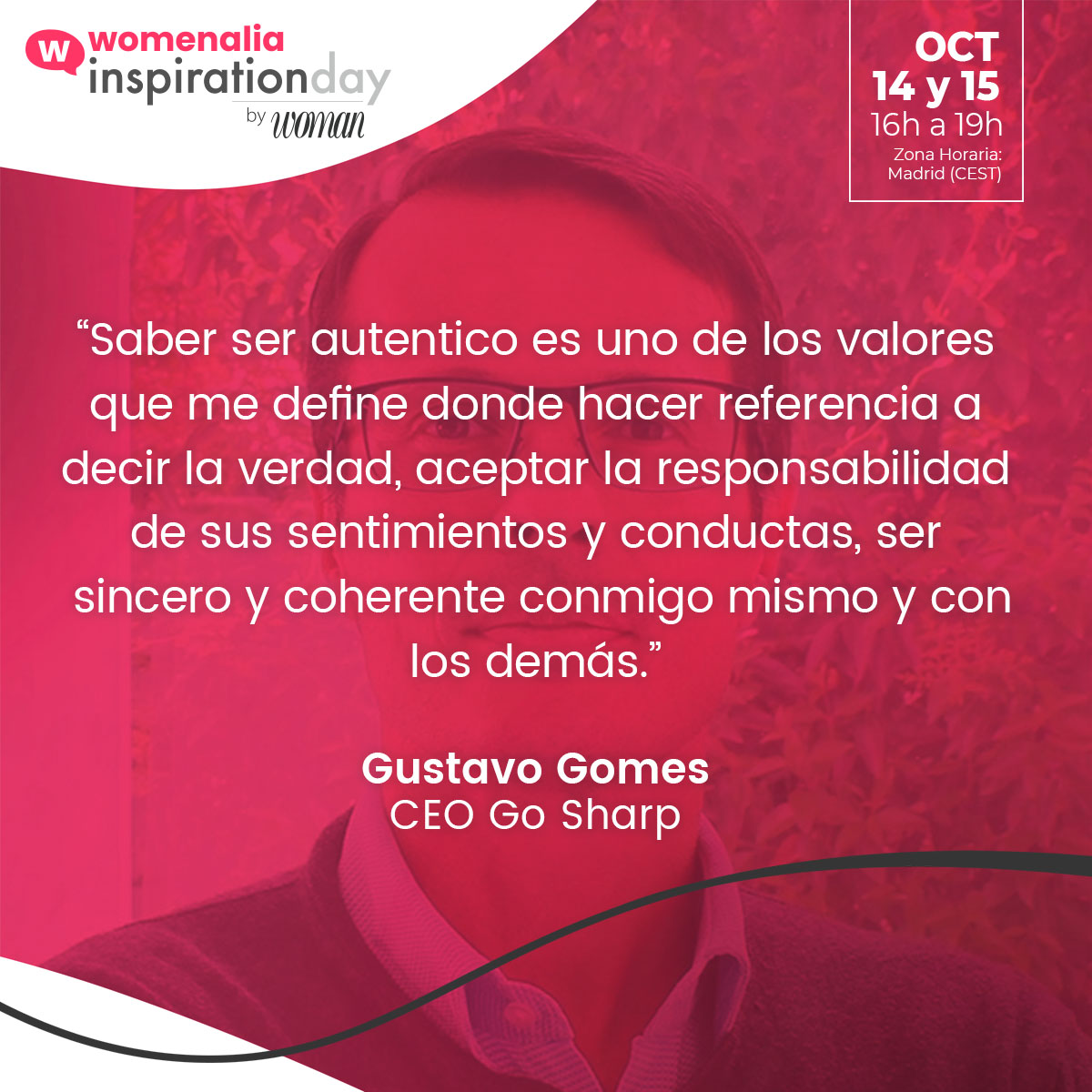 womenalia's tweet photo. Hoy @mgdelpozuelo , conectará con México para charlar con Gustavo Gomes, CEO de @gosharp_ai en una entrevista que girará en torno a la IA y a la oportunidad de invertir en proyectos que apuestan por el talento femenino. 
Síguela en el Womenalia #InspirationDay by @RevistaWoman https://t.co/k4gnUnu4oF
