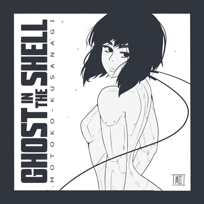 Not spooks this time, just a Ghost in the Shell fanart. Also taking a break from coloring was a good idea, gave me more time to practice lines.

#drawtober2020  #Ghostintheshell #fanart 