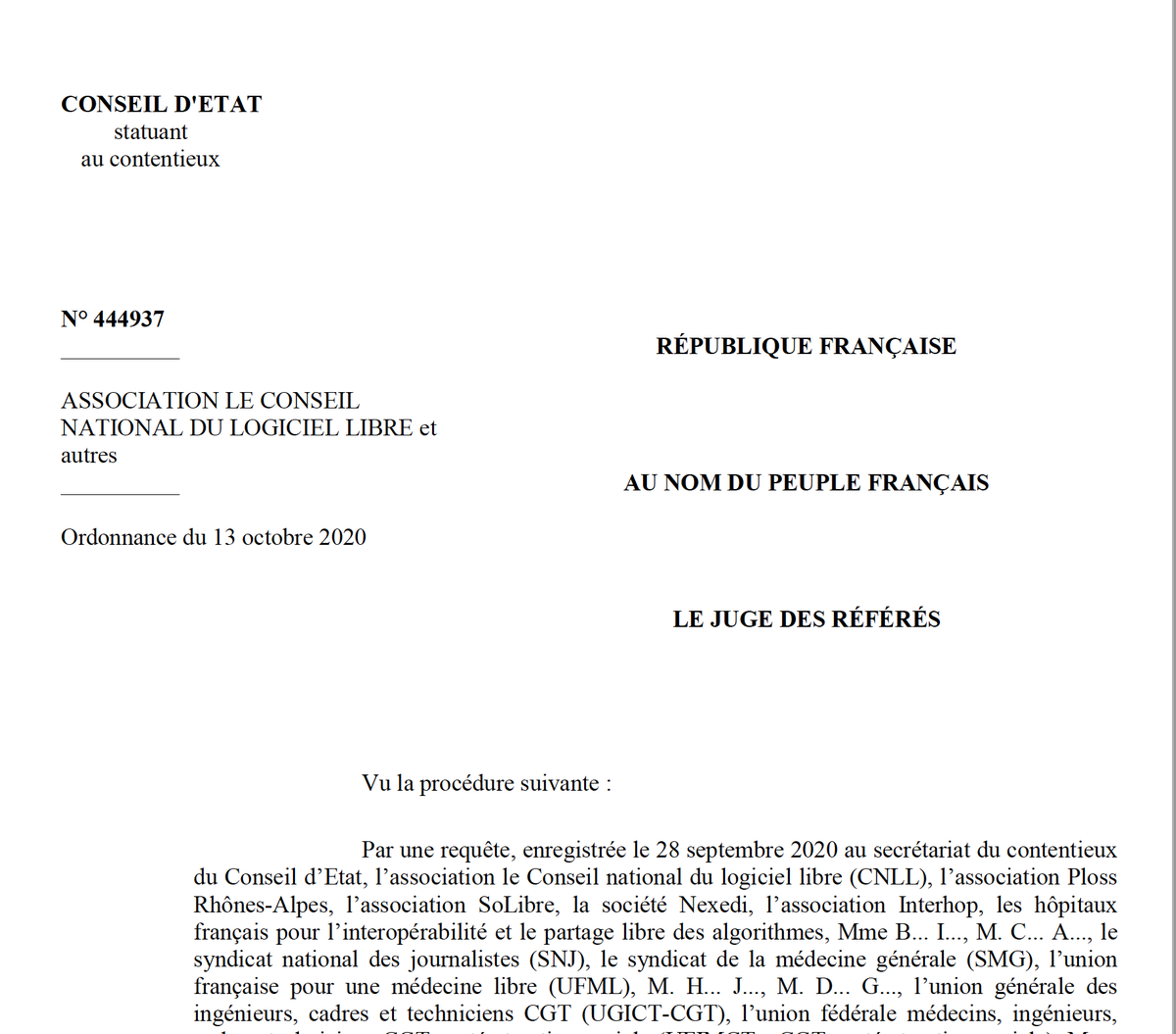 Very important decision today by the top French Administrative Court  @Conseil_Etat on post  #SchremsII developmentsThe Court rejects the request of the petitioners against the hosting of the  #healthdatahub by  @MicrosoftEU ...Thread (1)