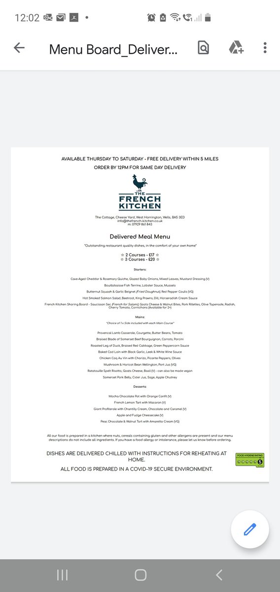 thefrenchkitch's tweet image. Delivered meal available Thursday to Saturday.