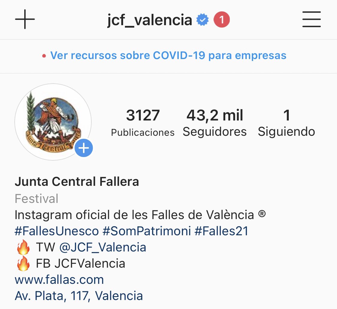 JCF_Valencia's tweet photo. 🖥📲 La #ComunicacióFallera no deixa de donar-nos bones notícies! Hui hem rebut la verificació ✅🔵 del compte d’#Instagram de @JCF_Valencia.
I tu, encara no ens segueixes? 📸💥 Ara és el moment! 👉 https://t.co/TGPwk57xac
#Falles21 #ComunicacióJCF #IgersFallers https://t.co/6sf48fKe7I