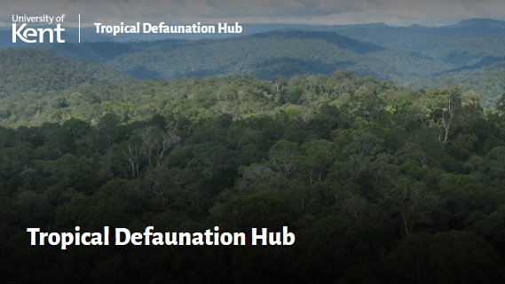 Very happy to finally launch the Tropical Defaunation Hub website! It took some time, but we got there in the end. We'll be adding more in coming weeks and months. Check it out! research.kent.ac.uk/defaunation/