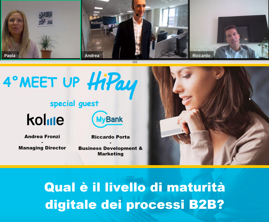 Si è appena concluso il 4° Meet Up <a href="/hipay/">HiPay</a>!
E’ stato un piacere intervenire sul tema della digitalizzazione dei pagamenti in ambito B2B. Grazie <a href="/Patreck82/">Paola Trecarichi</a>, <a href="/andreafronzi/">Andrea Fronzi</a> e grazie a tutti i partecipanti. 
Per approfondire su MyBank => bit.ly/3iXMwBp