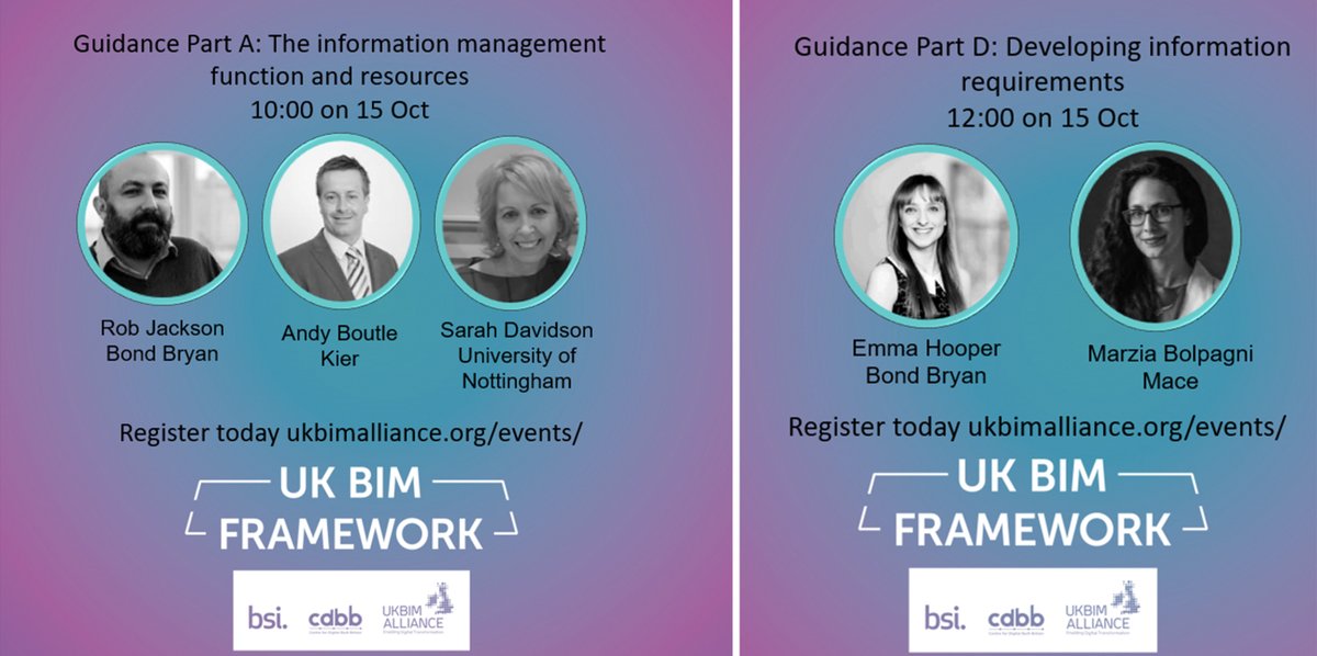 bondbryan's tweet photo. Join @bondbryanBIM's Rob Jackson & @liccle_em on these upcoming @UKBIMFramework webinars. Follow the link to sign up https://t.co/sWr7p9n3h6 they know their stuff! #ResetConstruction #OpenBIM #BIM #DigitalConstruction https://t.co/6YqPAJXaMt
