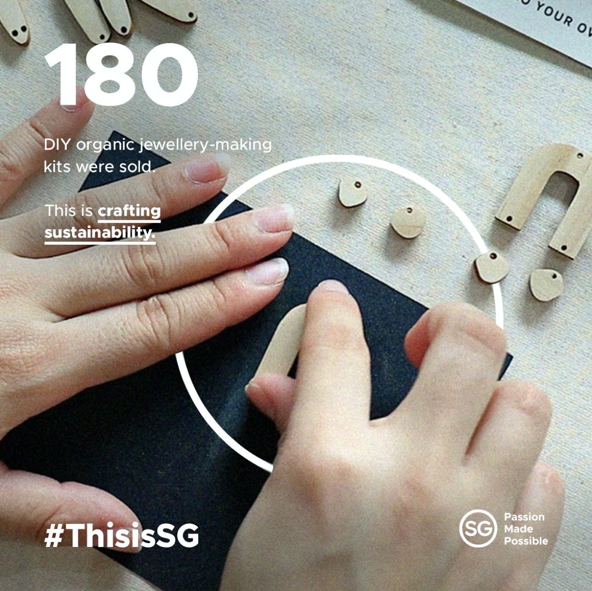 #ThisisSG: 180 DIY kits sold by Studio MU/YU, a business that turns salvaged wood into accessories for women. With business on hold due to #COVID19, founder Lyn Ng came up with DIY kits for customers to create their own organic wooden jewellery from upcycled wood!  😌✨🔧