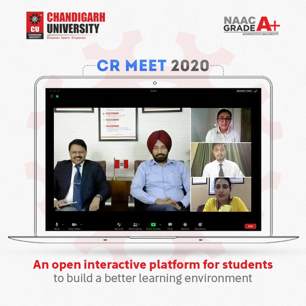 Chandigarh_uni's tweet photo. Persistently seeking constructive feedback from students, CU holds a #virtualmeet with #ClassRepresentatives to ensure that our #students have a smooth and hassle-free #learning experience. https://t.co/OWDvkl3fsl