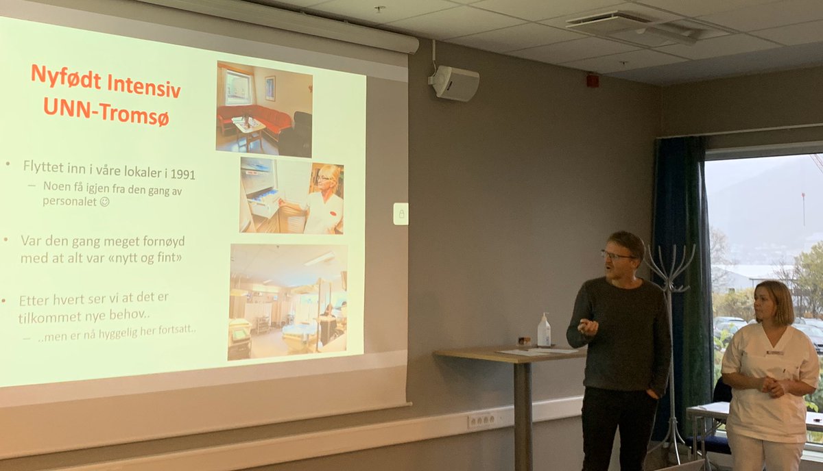 Overlege Claus Klingenberg og avdelingsleder Mariann Hansen informerer UNN-styret om de trange forholdene på nyfødt intensiv i Tromsø @HelseNord #deminstebarna #trygghet