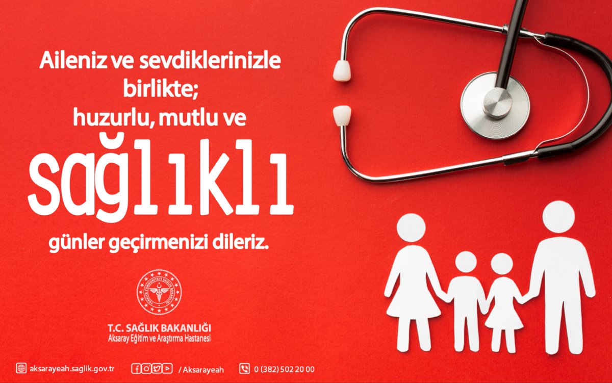 Aksarayeah's tweet photo. Aileniz ve sevdiklerinizle birlikte huzurlu, mutlu ve #sağlıklıgünler geçirmenizi dileriz. ❤️

#Aksarayeah https://t.co/MXEub7i5Jf