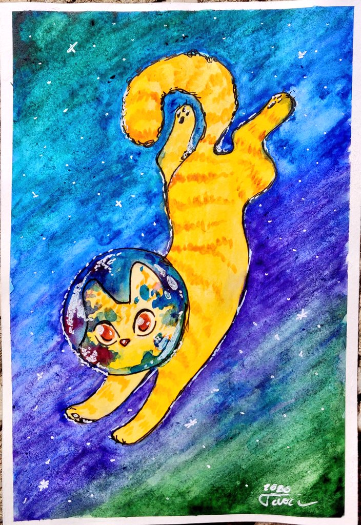 Taniaqe's tweet photo. CATS in 💫Space💫

#art #traditionalart #drawing #painting #paintingart #cats #watercolor #waterxolorarr #waterxolordrawing #sketch #space #cute #paint #color # https://t.co/917nUuspoJ