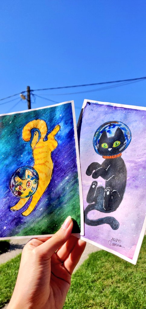 Taniaqe's tweet photo. CATS in 💫Space💫

#art #traditionalart #drawing #painting #paintingart #cats #watercolor #waterxolorarr #waterxolordrawing #sketch #space #cute #paint #color # https://t.co/917nUuspoJ
