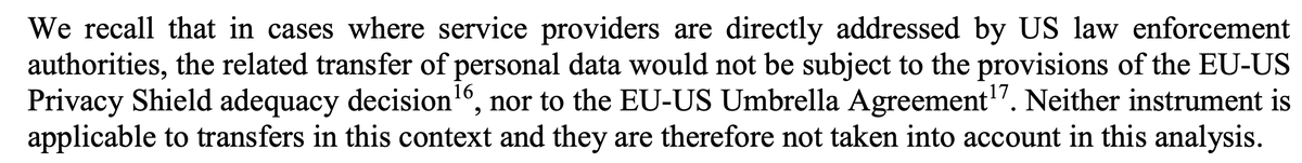 ...and create a conflict of laws. See for instance the whole discussion re extraterritorial effect of  #CloudAct & the clear position of  @EU_EDPB on this... (5) https://edpb.europa.eu/sites/edpb/files/files/file2/edpb_edps_joint_response_us_cloudact_annex.pdf