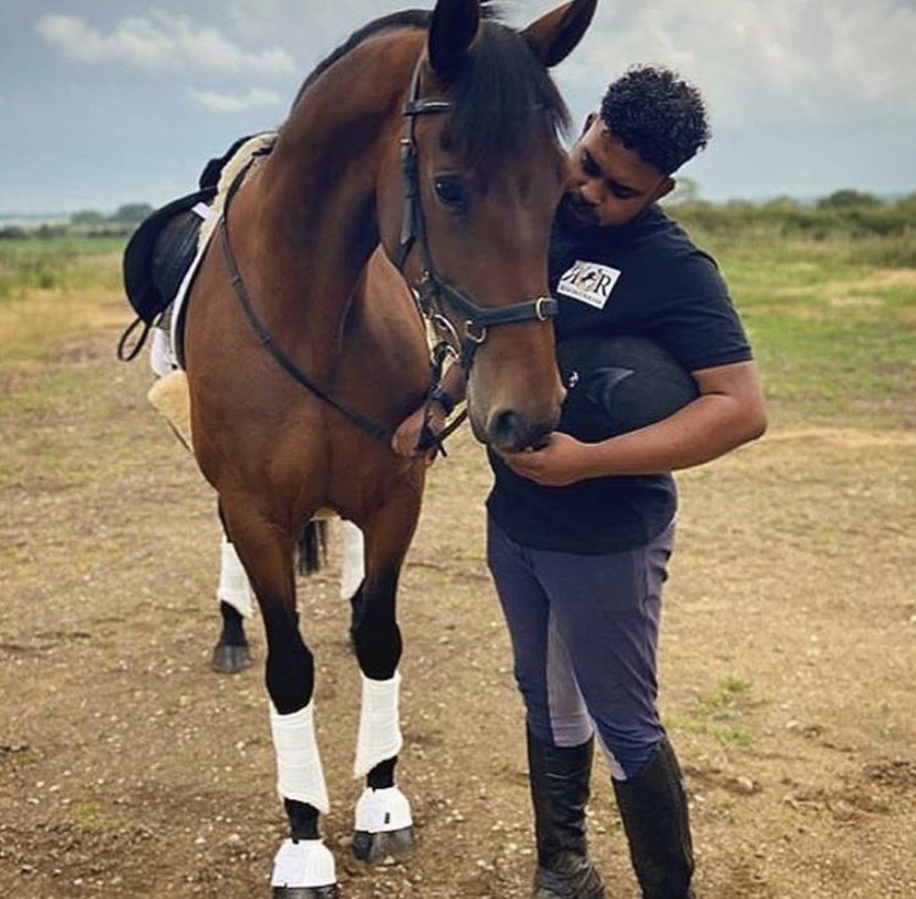 EquestrianUni's tweet photo. Reece McCook launched the “Ride out Racism” campaign after experiencing racial discrimination while on a working pupil placement. His aim is to lower the barriers in equestrian and make the sport more accessible and diverse. https://t.co/QO2ul7MUOA