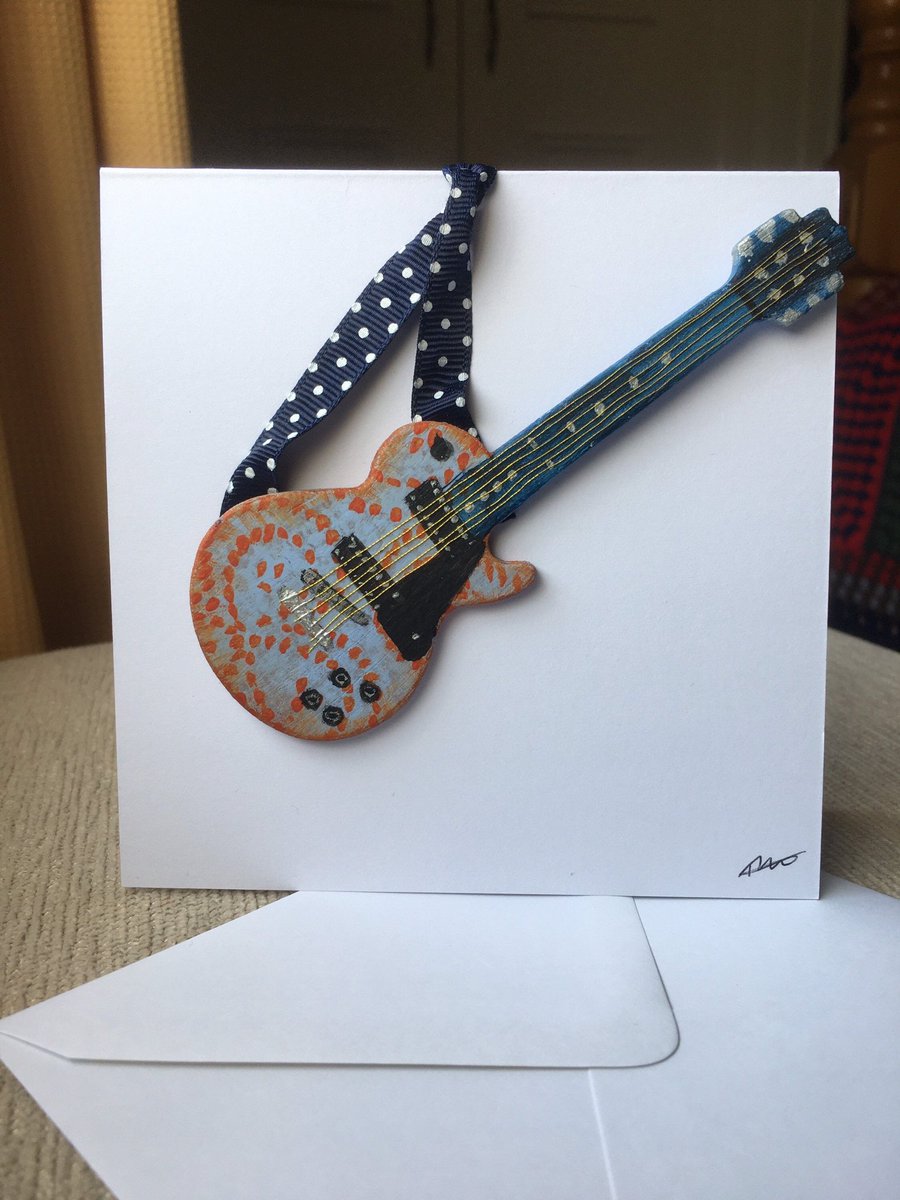 Chairandpipe's tweet photo. Excited to share this item from my #etsy shop: Greeting card with miniature guitar https://t.co/FYwYBnh1oy https://t.co/HRAsAc3Jsl