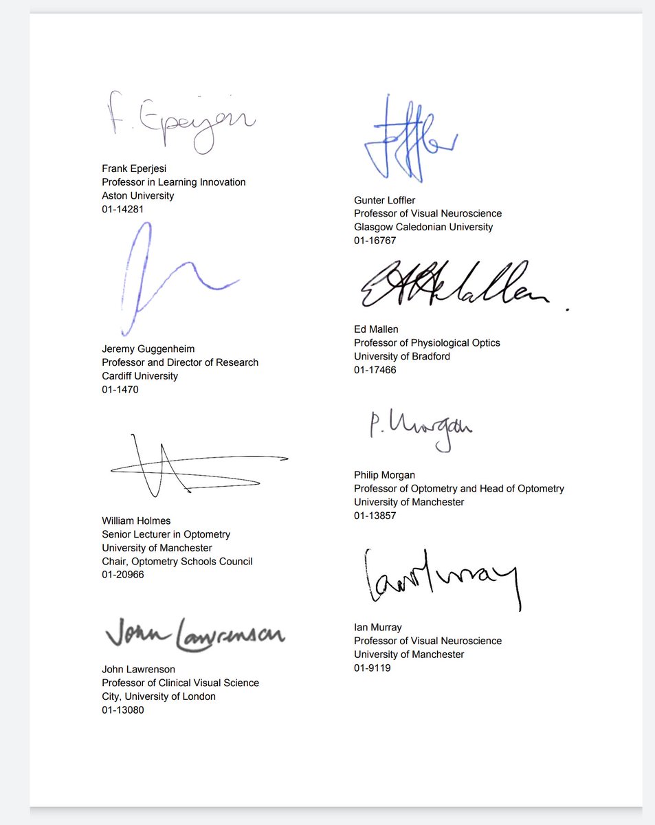 Why the <a href="/GOC_UK/">General Optical Council</a> felt the need to bury this letter signed by some of the most illustrious advaemics in the UK raises many many questions
