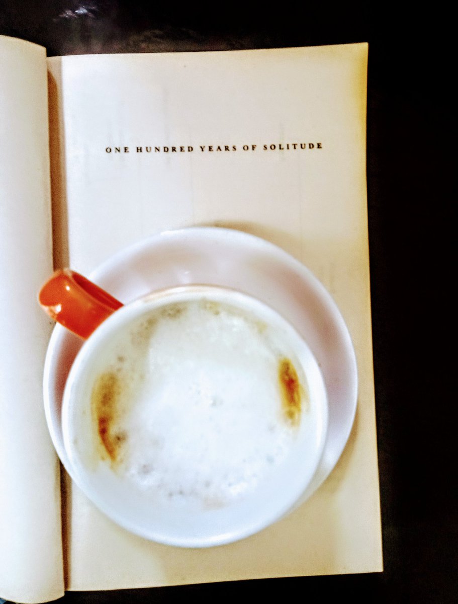 Beat the solitude of the #pandemic with a catch up with friends on our Riverside terrace! We have #100yearsofsolitude on our bookshelf too if you want warm up with an epic saga and coffee #supportlocal #books #coffee