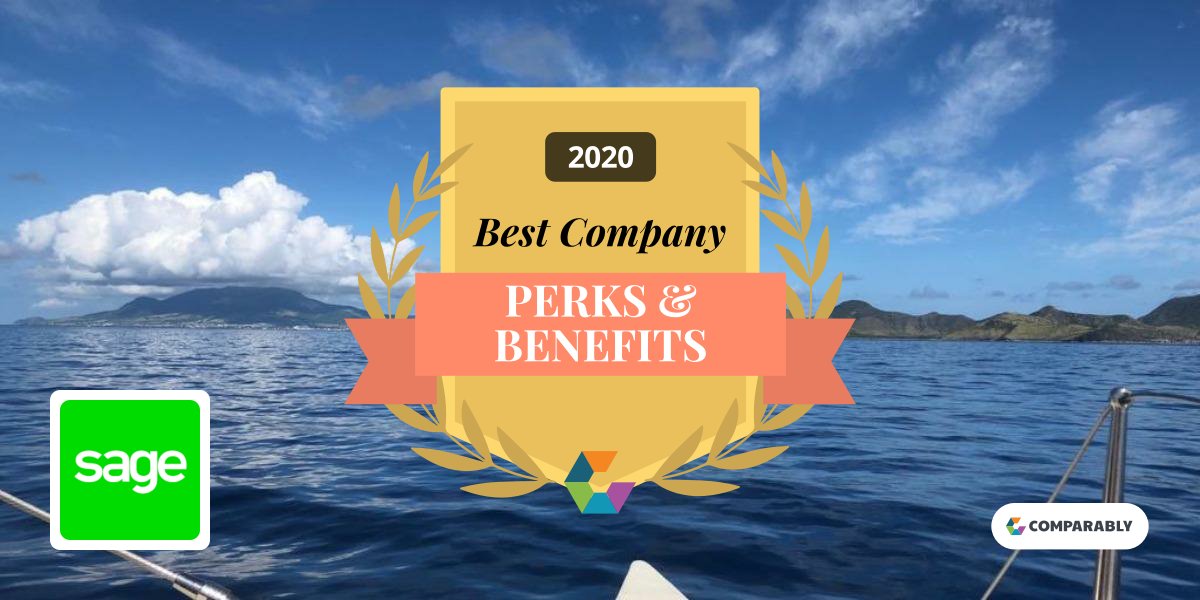 SageCareers's tweet photo. Sage is Winner of @Comparably's Best Company Perks &amp; Benefits 🏅as rated by our own colleagues. Our Sage teams go above and beyond to offer the best perks and benefits for our colleagues and glad to hear that they feel this way too. #lifeatsage #employerawards https://t.co/hxIygpip4j
