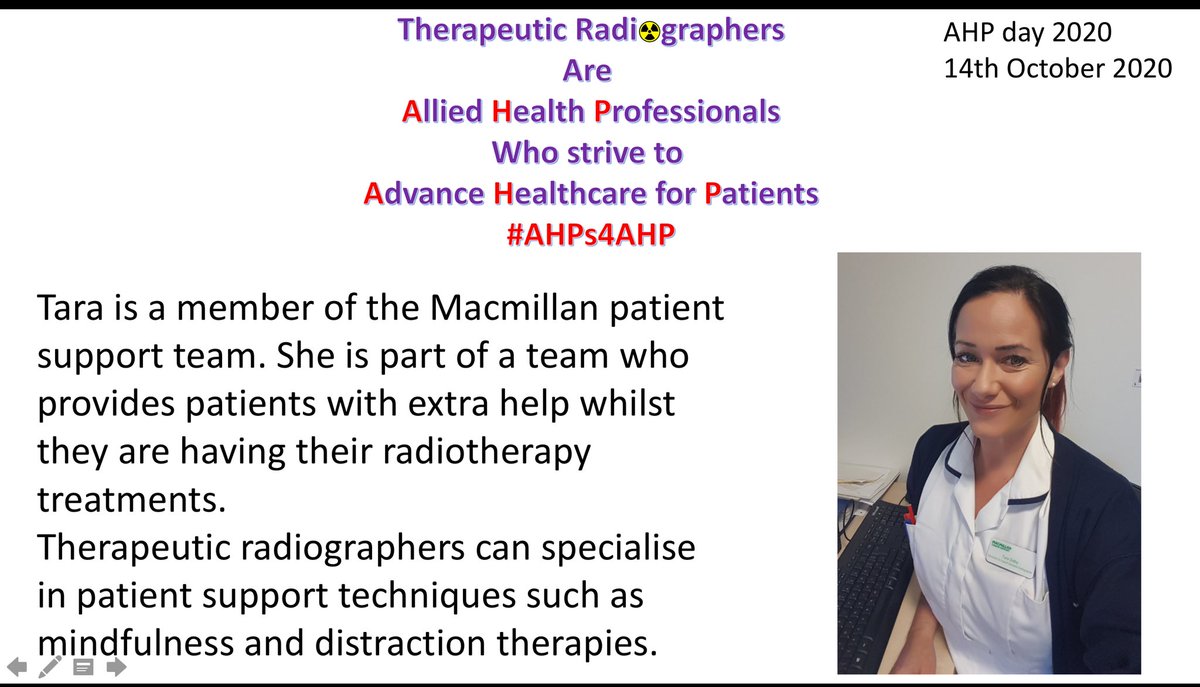 LTHT Radiotherapy (@lthradiotherapy) on Twitter photo We have a Macmillan sponsored team of therapeutic radiographers who provide extra help to patients whilst having their radiotherapy. They learn support techniques that can help patients tolerate their treatments better. <a href="/SCoRMembers/">SCoR Members</a> <a href="/LeedsHospitals/">Leeds Teaching Hospitals</a> #LeedsAHPs #AHPsDay2020 We have a Macmillan sponsored team of therapeutic radiographers who provide extra help to patients whilst having their radiotherapy. They learn support techniques that can help patients tolerate their treatments better. <a href="/SCoRMembers/">SCoR Members</a> <a href="/LeedsHospitals/">Leeds Teaching Hospitals</a> #LeedsAHPs #AHPsDay2020