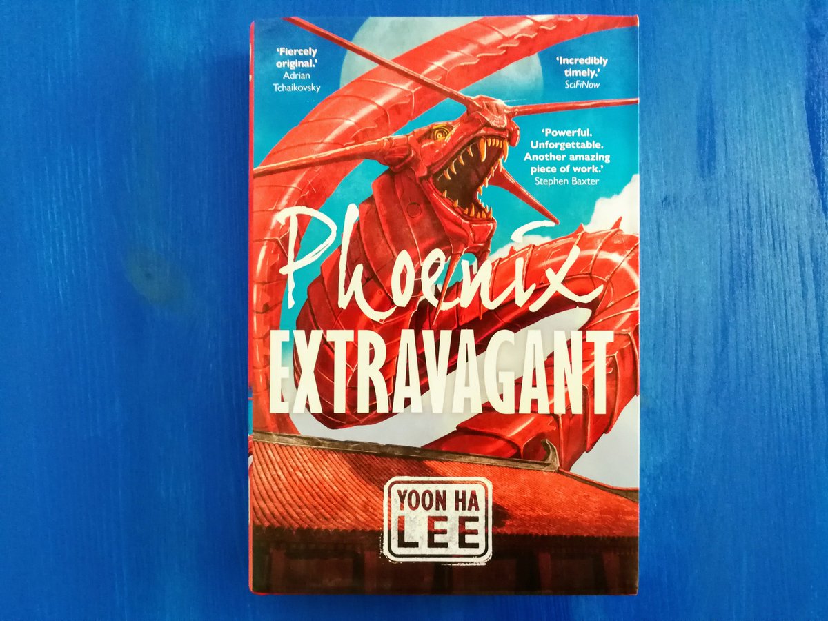 for_every_helen's tweet photo. How could I forget to mention that I picked up a copy of #PhoenixExtravagant by @deuceofgears from @SReadBooks yesterday! Plot? A #nonbinary painter is recruited to paint the mystical sigils that animate the occupying government's automaton soldiers &amp; discovers horrifying crimes. https://t.co/PZRfikOo3g