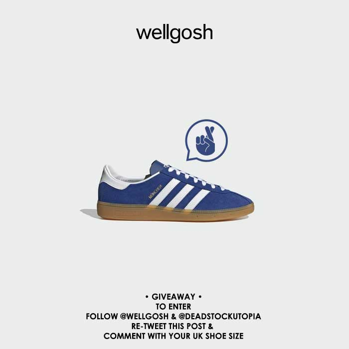 DeadstockUtopia's tweet photo. ⚡️adidas Munchen giveaway competition⚡️

we have teamed up with @wellgosh to give away a pair of adidas Munchen
to enter-
follow @DeadstockUtopia &amp; @wellgosh 
like &amp; RT
comment your uk shoe size 
a winner will be picked on Friday evening https://t.co/wOolCqloUj