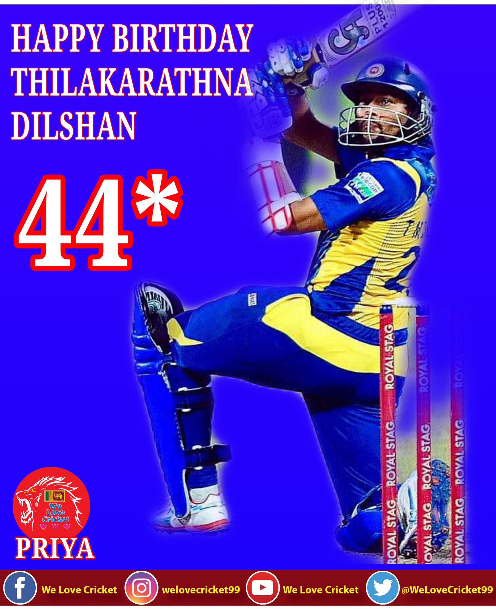 17671 Intl Runs
38.16 Ave
39 Tons & 83 Fifties
154 Intl Wkts
242 Catches

Happy Birthday, Tillakaratne Dilshan! 