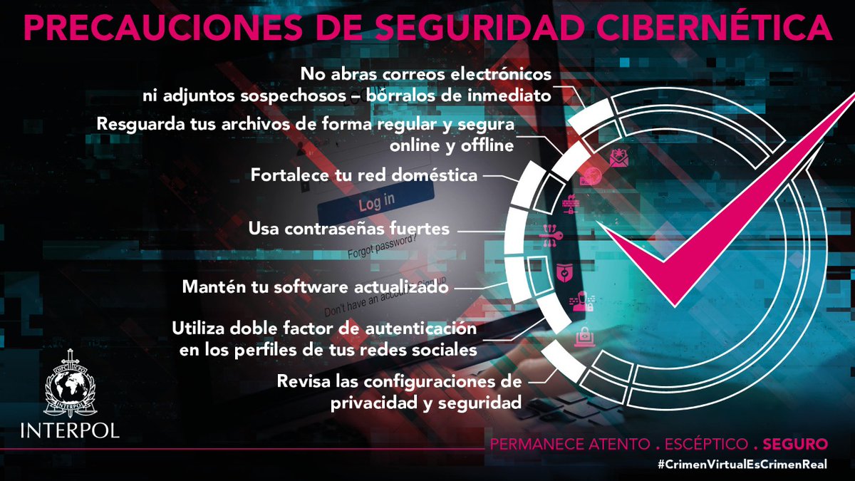 olguernet's tweet photo. Excelente campaña de Interpol
#Cibercrimen
#CrimenVirtualEsCrimenReal https://t.co/JyfZE9DREG https://t.co/6UzMgQNQzJ