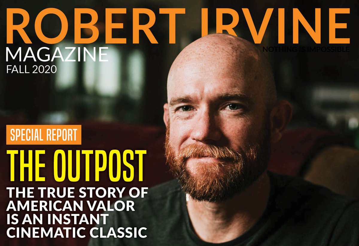 RobertIrvine's tweet photo. (THREAD) I'm so proud of the new issue of Robert Irvine Magazine. In a special cover feature, @MCTuthill dug into the story behind the brilliant @TheOutpostMovie with interviews of Medal of Honor recipient @tymcartermoh, director @RodLurie, and the author of the book, @jaketapper https://t.co/VumflktPcb