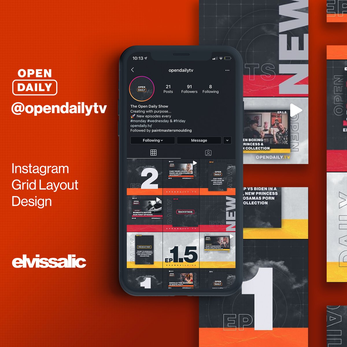 Instagram grid layout design for @opendailytv
#graphic #design #graphicdesign #instagram #promotion #grid #promo #socialmedia #barber #photoshop #designforhire #podcast #instagramwall #walldesign #digitaldesigns https://t.co/LZfXsRSaam
