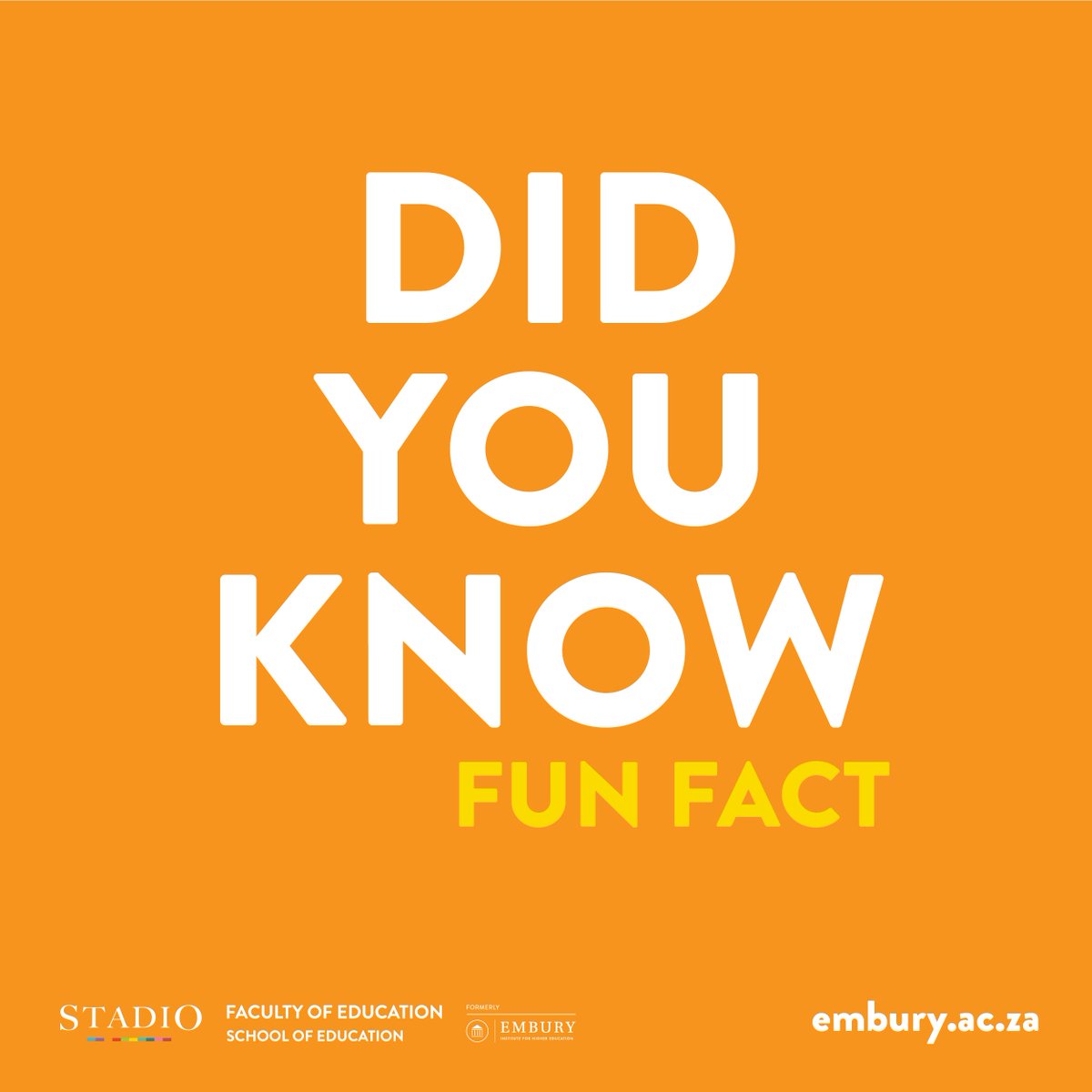 EmburyOfficial's tweet photo. It really is true… you can learn something new EVERYDAY!

#proudlystadio #becometheteacher #futureteacher #studentlife #distancelearning #studyfromhome #workfromhome #education #funfact https://t.co/n0b5nB20p1