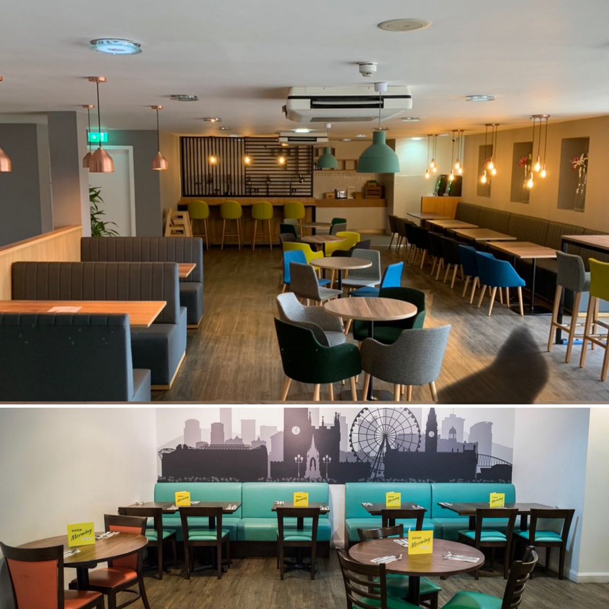 We were delighted to be part of this transformation for 
<a href="/HolidayInn/">Holiday Inn by IHG</a>
 
Covid put unexpected challenges into the project plans but we all worked as a team to cooperate and deliver a fresh, modern and stylish finish to the hotel reception and breakfast &amp; bar area.

#shopfitting
